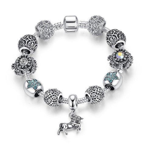 Silver-Plated Horse Charm Bracelet