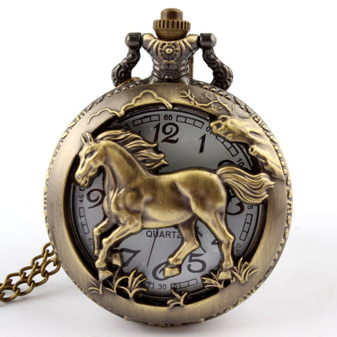 Horse Pocket Watch Necklace