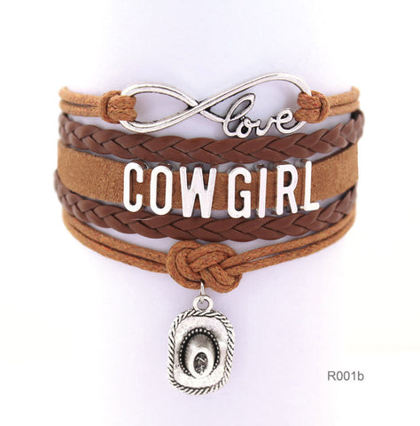 Cowgirl Infinity Love Charm Bracelet