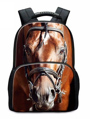 Horse Printed Backpack - Zana Horse - 1
