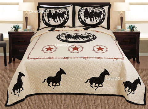 3-Piece Western Style Quilt Comforter Set