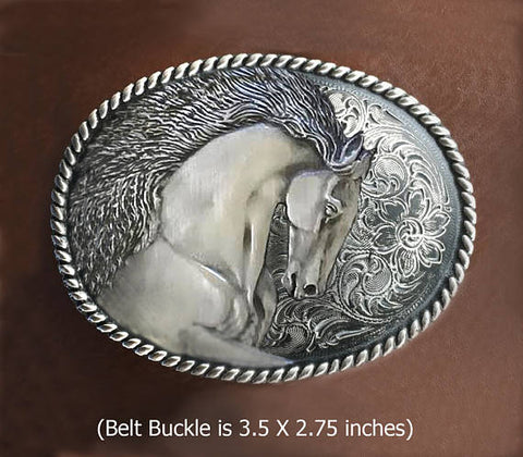 Handmade in the Us - The Stallion - Western Belt Buckle
