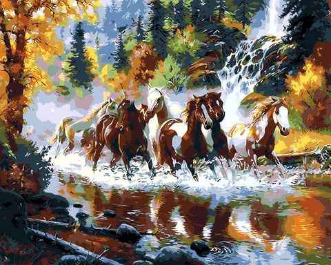 Painting By Numbers - Galloping Horses