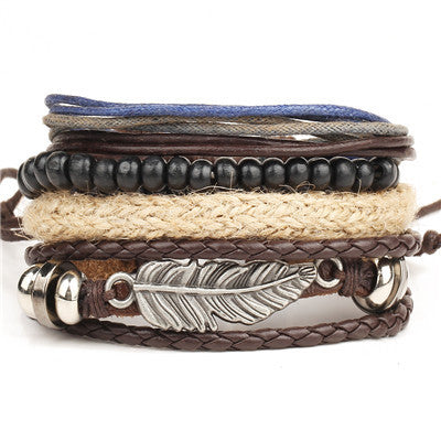 Wrap Feather Leather Bracelets - Zana Horse - 2