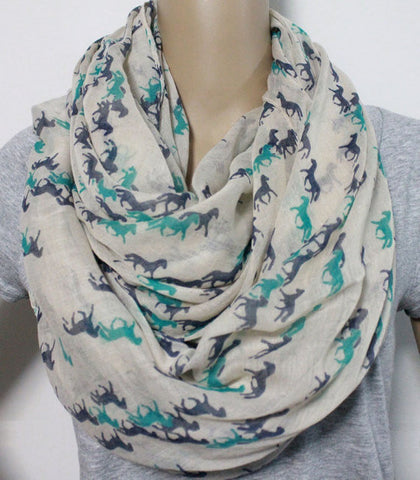 Horse Printed Infinity Scarf